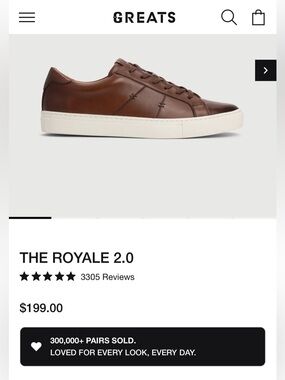 Men’s Greats Sneakers new never worn